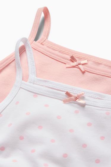 Kinder Mädchen - Multipack 2er - Singlet - weiss / rosa