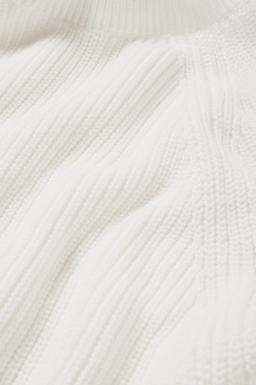 Mujer - Jersey - de canalé - blanco
