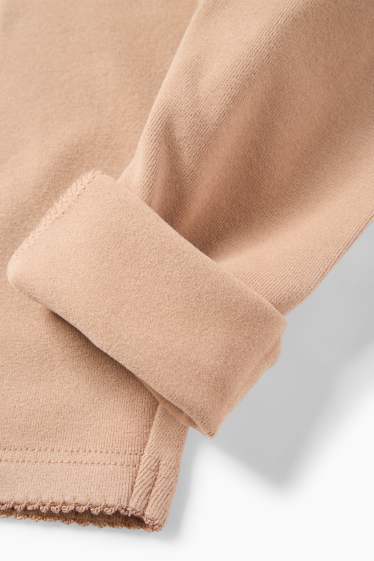 Baby: meisjes - Bloemetjes - babyoutfit - 3-delig - lichtbruin