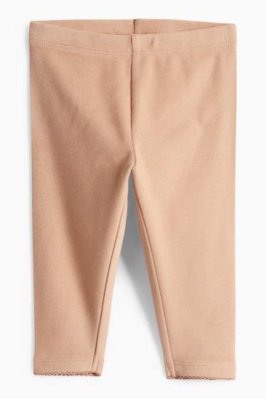 Baby: meisjes - Bloemetjes - babyoutfit - 3-delig - lichtbruin