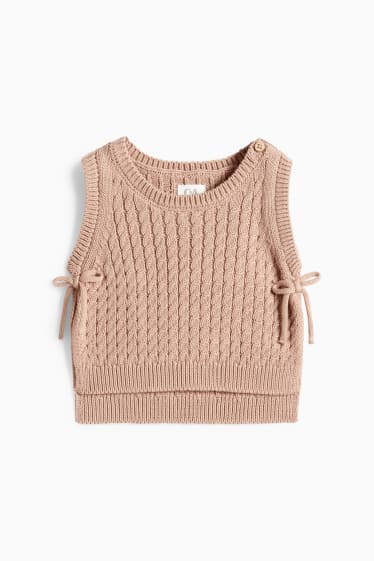 Baby: meisjes - Bloemetjes - babyoutfit - 3-delig - lichtbruin