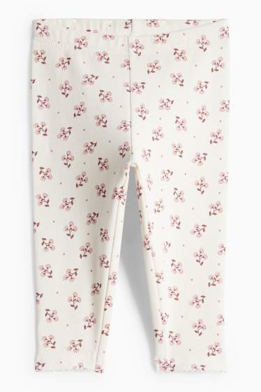 Neonate - Motivo fiorellini - completo neonate - 2 pezzi - beige chiaro