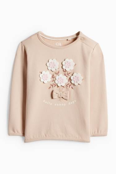 Neonate - Motivo fiorellini - completo neonate - 2 pezzi - beige chiaro