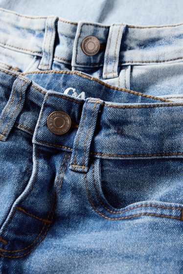 Kinderen: jongens - Set van 2 - straight jeans - jeansblauw