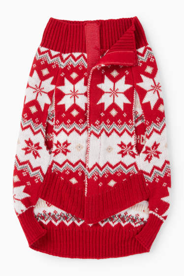 Unisex - Mini Me - kerstcape voor honden - met patroon - rood