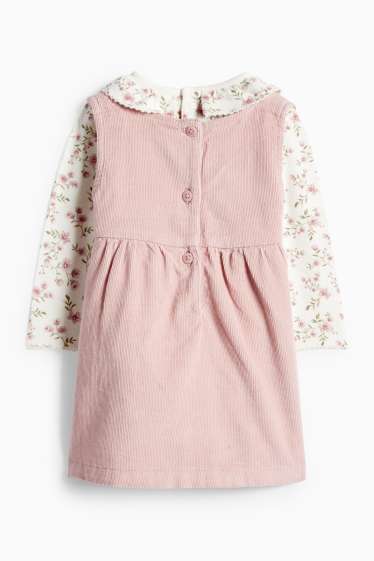 Miminka - dívky - Květiny - outfit pro miminka - 2dílný - růžová