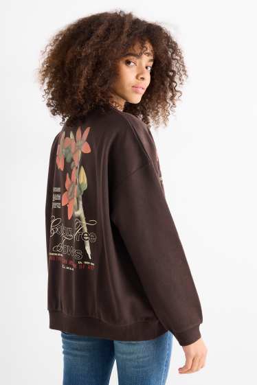 Dames - Sweatshirt - donkerbruin