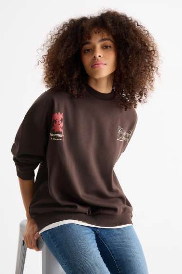Dames - Sweatshirt - donkerbruin