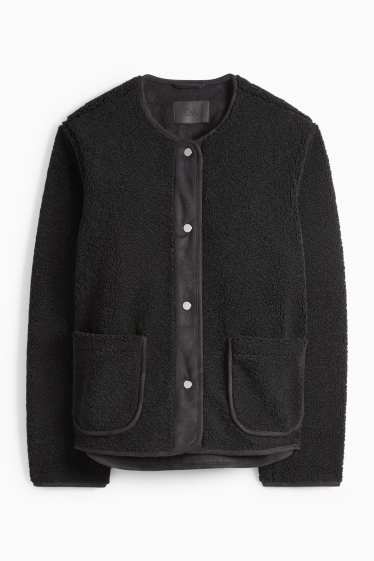 Damen - Teddy-Jacke - schwarz