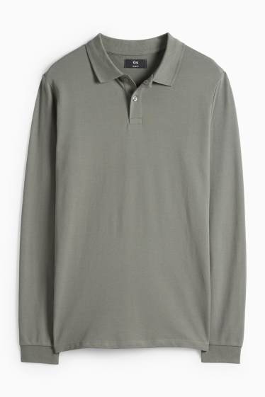 Hommes - Polo - slim fit - vert