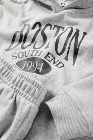 Kinder Mädchen - Boston - Set - Hoodie und Jogginghose - 2 teilig - hellgrau-melange