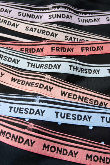 Children Girls - Multipack of 7 - days of the week - boxer shorts - black
