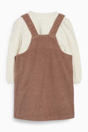 Baby Mädchen - Blümchen - Baby-Outfit - 2 teilig - braun
