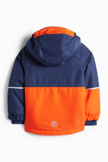 Kinder Buben - Skijacke mit Kapuze - wasserdicht - orange