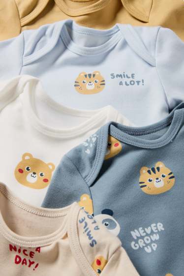 Unisex - Multipack 5 buc. - animale - body bebeluși - albastru