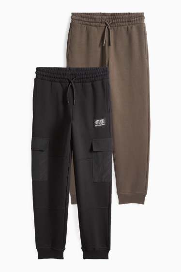 Děti - chlapci - Multipack 2 ks - teplákové kalhoty - černá