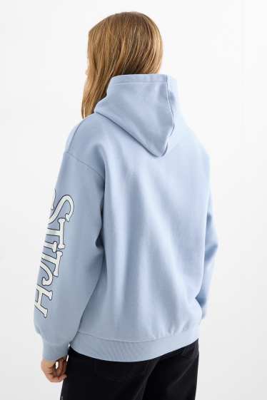 Bambine - Lilo & Stitch - felpa con cappuccio - azzurro