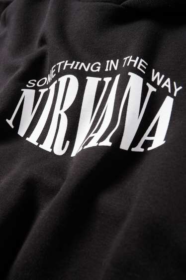 Bărbați - Hanorac supradimensionat - Nirvana - negru