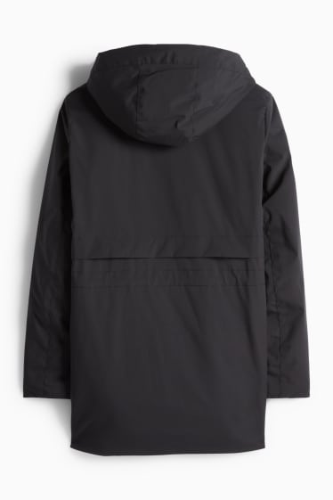 Dona - Jaqueta amb caputxa - folrada - impermeable - negre