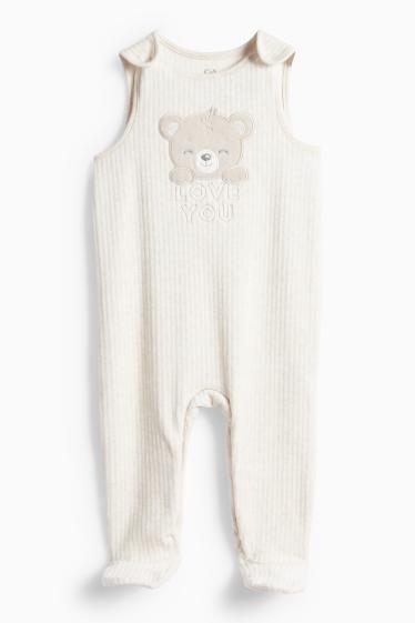 Unisexe - Oursons - ensemble avec grenouillère - 2 pièces - blanc crème
