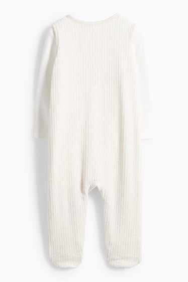 Unisexe - Oursons - ensemble avec grenouillère - 2 pièces - blanc crème