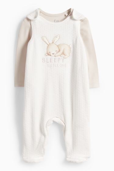 Neonate - Coniglietto - set con tutina - 2 pezzi - bianco crema