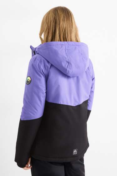 Niñas - Chaqueta de esquí con capucha - impermeable - violeta