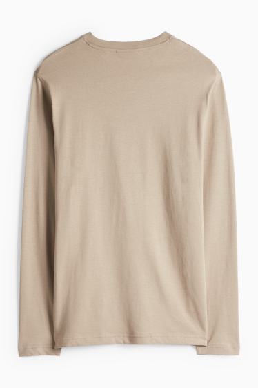 Herren - Langarmshirt - taupe