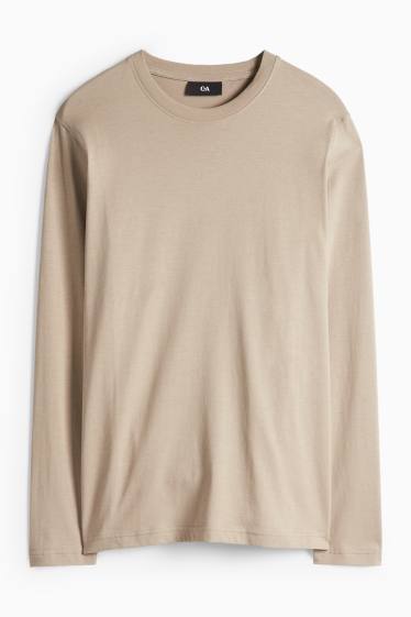 Herren - Langarmshirt - taupe