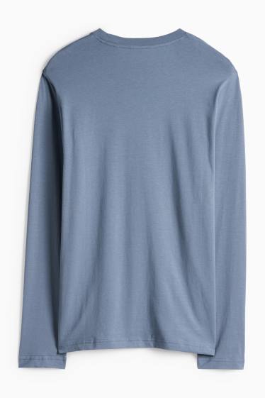 Bărbați - Tricou cu mânecă lungă - albastru închis