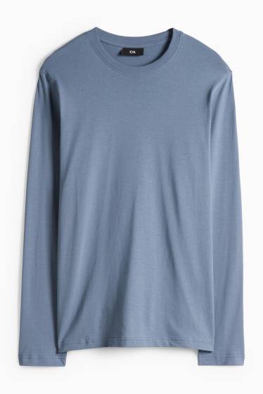 Bărbați - Tricou cu mânecă lungă - albastru închis