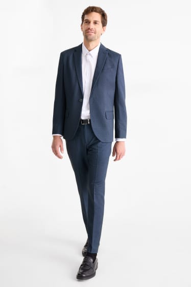 Hommes - Pantalon de costume - slim fit - Flex - bleu foncé