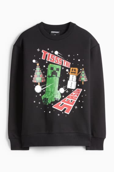 Kinder Jungen - Minecraft - Weihnachts-Sweatshirt - schwarz