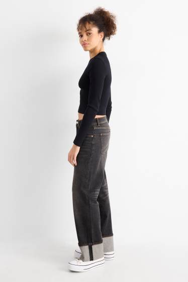 Mujer - Baggy jeans - mid waist - vaqueros - gris oscuro