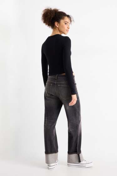 Mujer - Baggy jeans - mid waist - vaqueros - gris oscuro