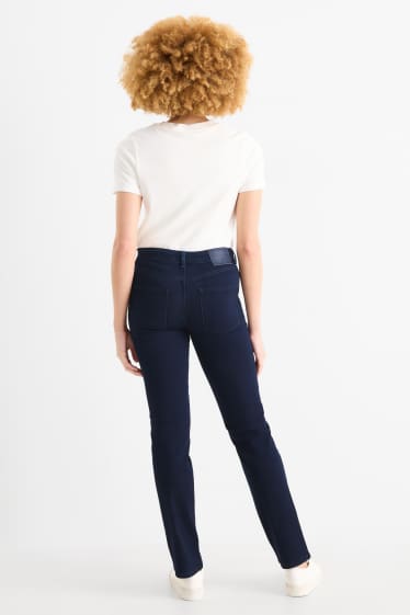 Femei - Straight jeans - talie medie - denim-albastru închis
