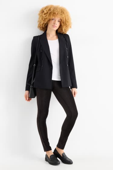 Kobiety - Sztruksowe legginsy - czarny