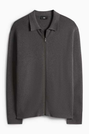 Heren - Gebreid vest - donkergrijs