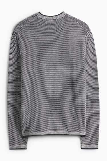 Herren - Pullover - dunkelblau / weiß