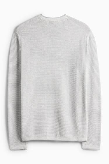 Pánské - Svetr - světle šedá