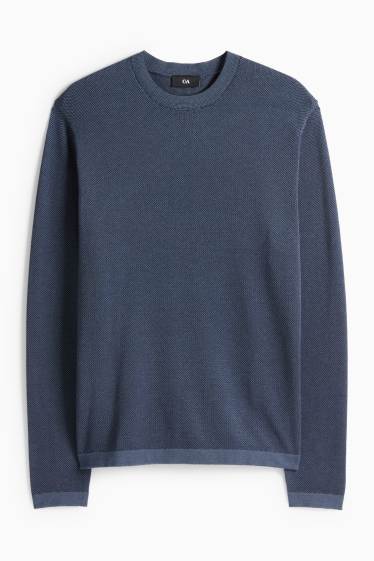 Herren - Pullover - strukturiert - dunkelblau