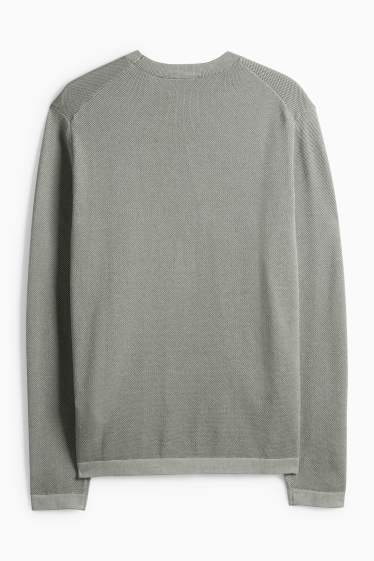 Pánské - Svetr - strukturovaný - zelená