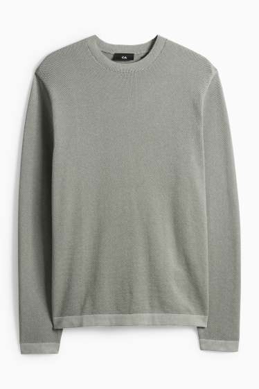 Pánské - Svetr - strukturovaný - zelená