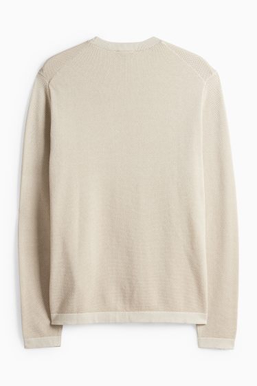 Herren - Pullover - strukturiert - hellbeige