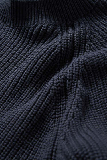 Femmes - Pull - finition côtelée - bleu foncé