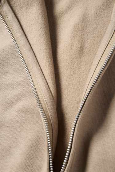 Heren - Sweatvest met capuchon - taupe