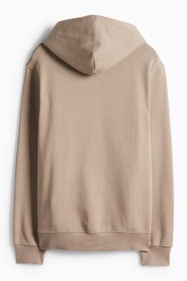 Heren - Sweatvest met capuchon - taupe