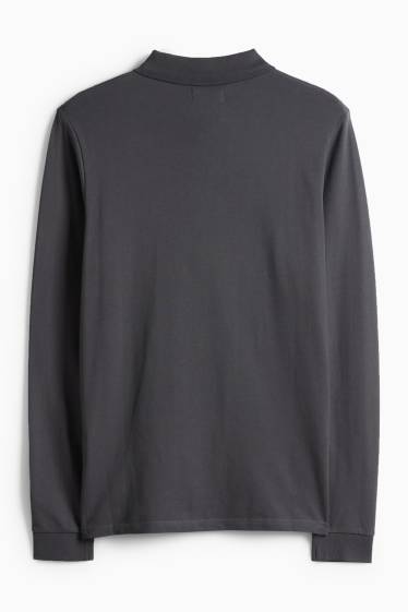 Men - Polo shirt - slim fit - dark gray