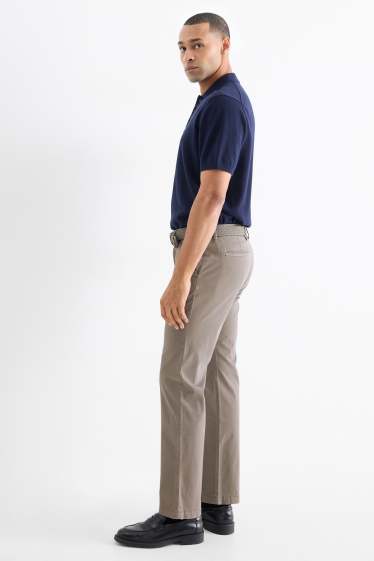 Bărbați - Chino cu curea - regular fit - gri