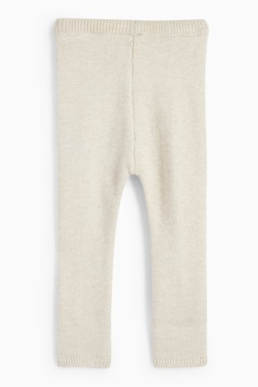 Baby Mädchen - Baby-Strick-Leggings - cremeweiss